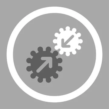 Integration flat dark gray and white colors rounded glyph icon Stock-Illustration