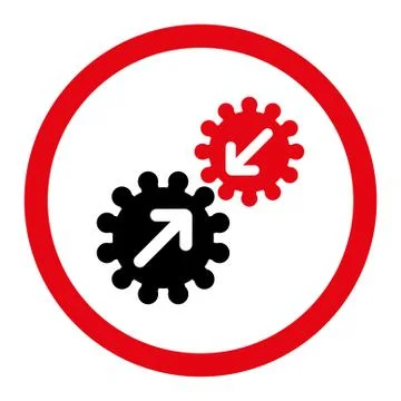 Integration flat intensive red and black colors rounded glyph icon Illustrazione stock