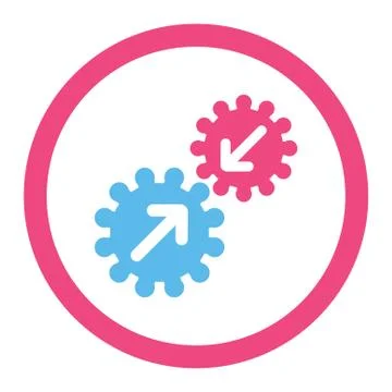 Integration flat pink and blue colors rounded vector icon Illustrazione stock