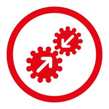 Integration flat red color rounded glyph icon 스톡 일러스트