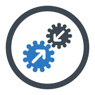 Integration flat smooth blue colors rounded vector icon Stock-Illustration