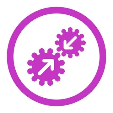 Integration flat violet color rounded glyph icon Stock Illustration