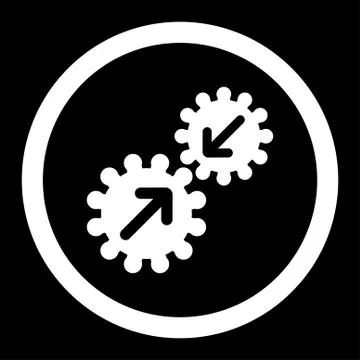 Integration flat white color rounded vector icon Stock Illustration