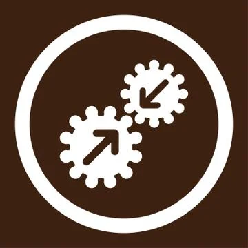 Integration flat white color rounded vector icon Stock Illustration