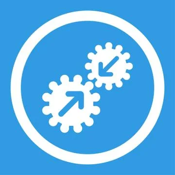 Integration flat white color rounded vector icon Stock Illustration