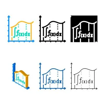 Integration forms math data science color icon vector 스톡 일러스트
