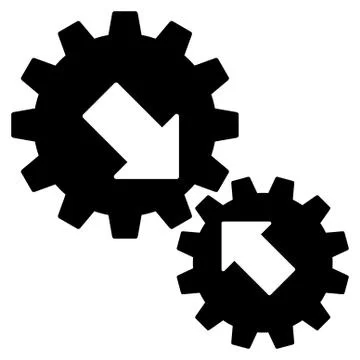 Integration Gears Flat Vector Icon 스톡 일러스트