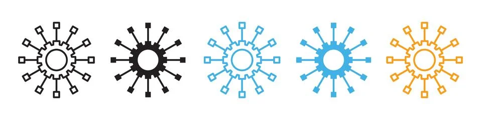 Integration icon line art vector Stock Illustration