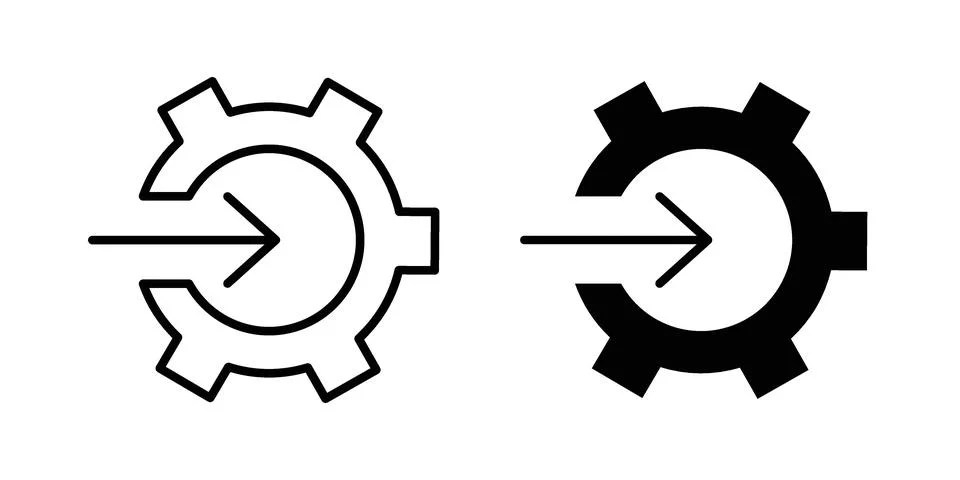 Integration icon vector concepts, line and silhouette style Stock Illustration