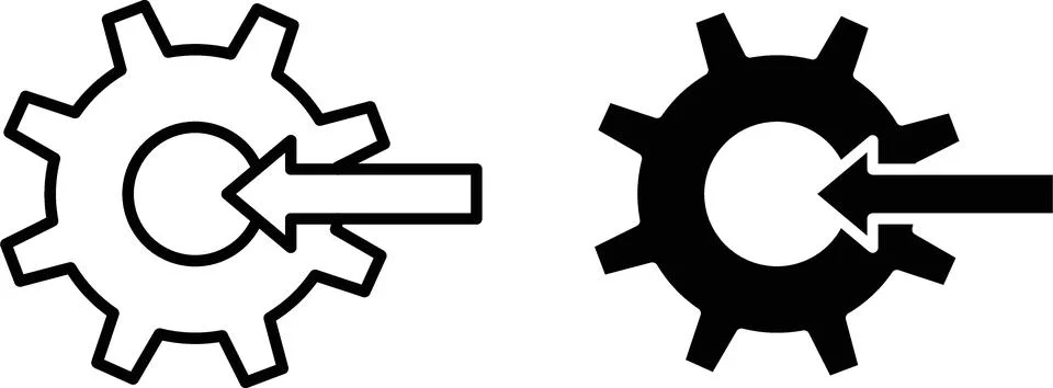 Integration icon vectors. Illustrations in black Stock Illustration