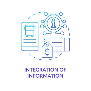 Integration of information blue gradient concept icon Stock Illustration