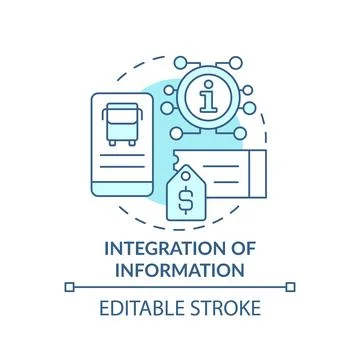Integration of information turquoise concept icon 스톡 일러스트