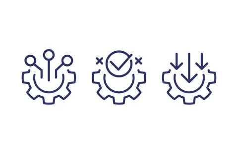 Integration line icons on white Stock Illustration