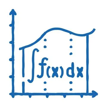 Integration math data science icon doodle illustration Stock Illustration