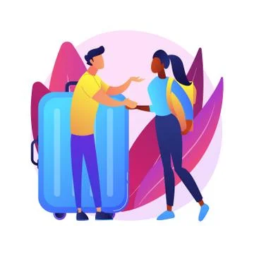 Integration of migrants abstract concept vector illustration. Stock Illustration
