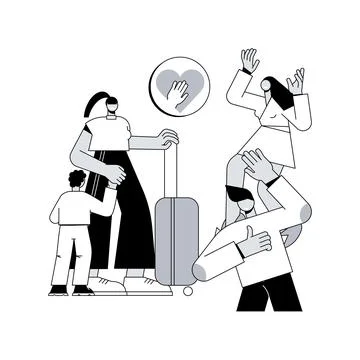 Integration of migrants abstract concept vector illustration. Stock Illustration