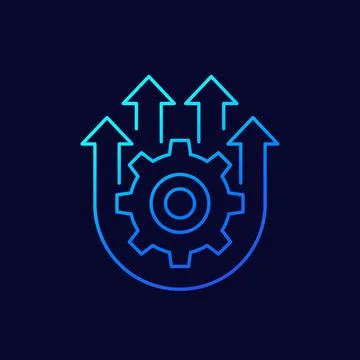 Integration, optimization line icon Stock Illustration