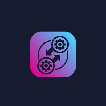 Integration, optimization process icon Stock Illustration