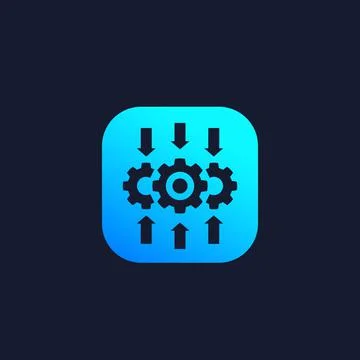 Integration, optimization software vector icon Stock Illustration