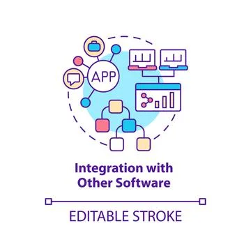Integration with other software concept icon 스톡 일러스트