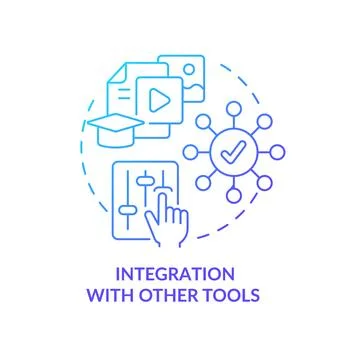 Integration with other tools blue gradient concept icon Stock Illustration