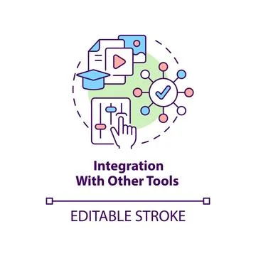 Integration with other tools concept icon Stock Illustration