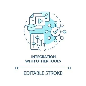 Integration with other tools turquoise concept icon Illustrazione stock