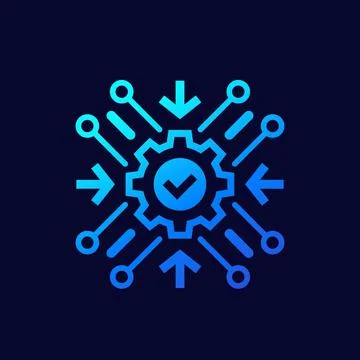 Integration process icon with a gear, vector イラスト素材