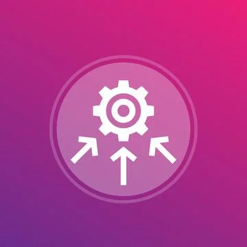 Integration process, technology icon Stock Illustration