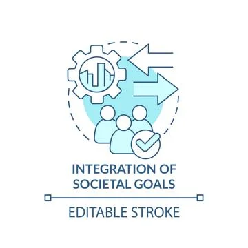 Integration of societal goals turquoise concept icon Stock Illustration