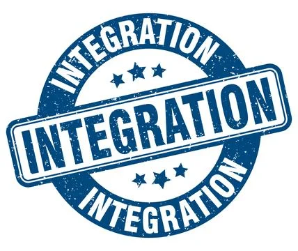 Integration stamp. integration label. round grunge sign Stock Illustration