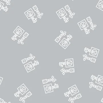 Integration station line seamless pattern Stock Illustration