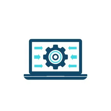 Integration system, computer technology vector Stock Illustration