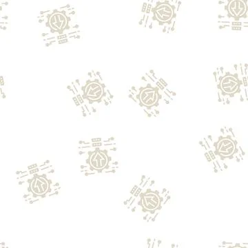 Integration system glyph seamless pattern 스톡 일러스트