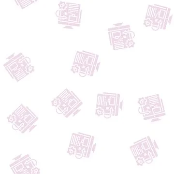 Integration system glyph seamless pattern Stock Illustration