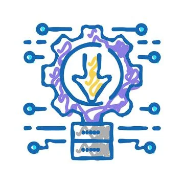 Integration system icon doodle illustration Stock Illustration