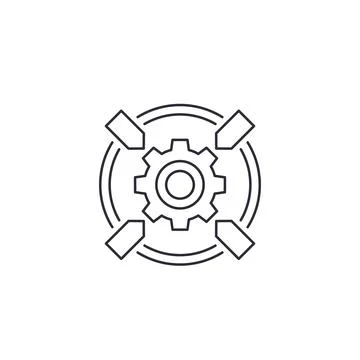 Integration system icon, line vector Stock Illustration