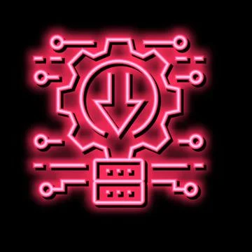 Integration system neon glow icon illustration Stock Illustration