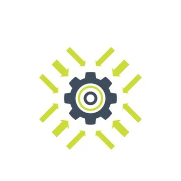 Integration system, technology icon Stock Illustration