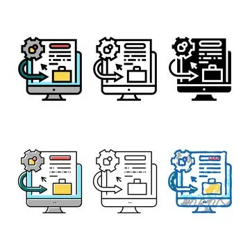 Integration system variants color icon vector 스톡 일러스트