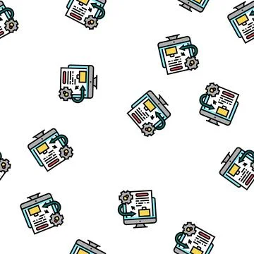 Integration system vector seamless pattern Stock Illustration