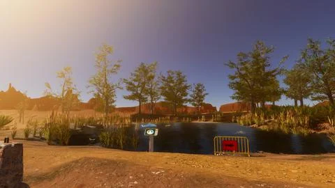 Integration of technology in a natural environment, 3D render Stock Illustration