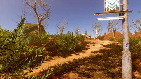 Integration of technology in a natural environment, 3D render Stock Illustration