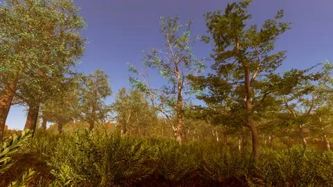 Integration of technology in a natural environment, 3D render Stock Illustration