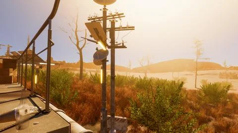 Integration of technology in a natural environment, 3D render Stock Illustration