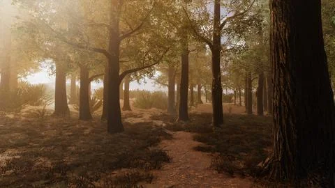 Integration of technology in a natural environment, 3D render Stock Illustration