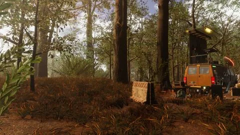 Integration of technology in a natural environment, 3D render Stock Illustration