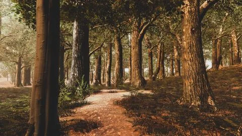 Integration of technology in a natural environment, 3D render Stock Illustration