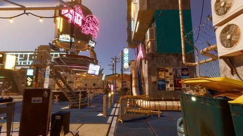 Integration of technology in a natural environment, 3D render Stock Illustration