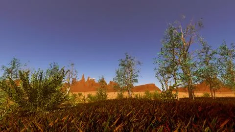 Integration of technology in a natural environment, 3D render Stock Illustration